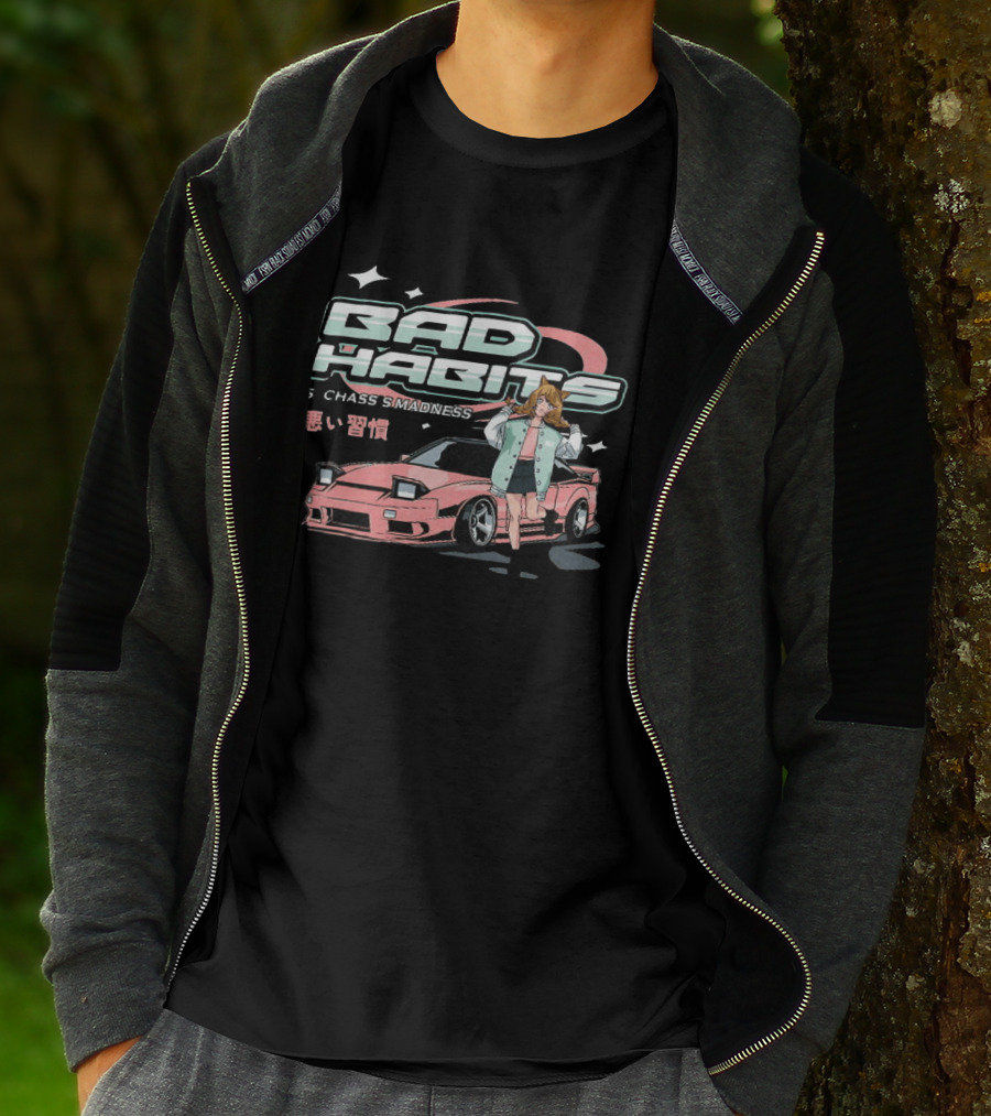 Bad Habits Nissan 180SX S Chassis Madness Anime Car Drift 1988 1998 T-Shirt