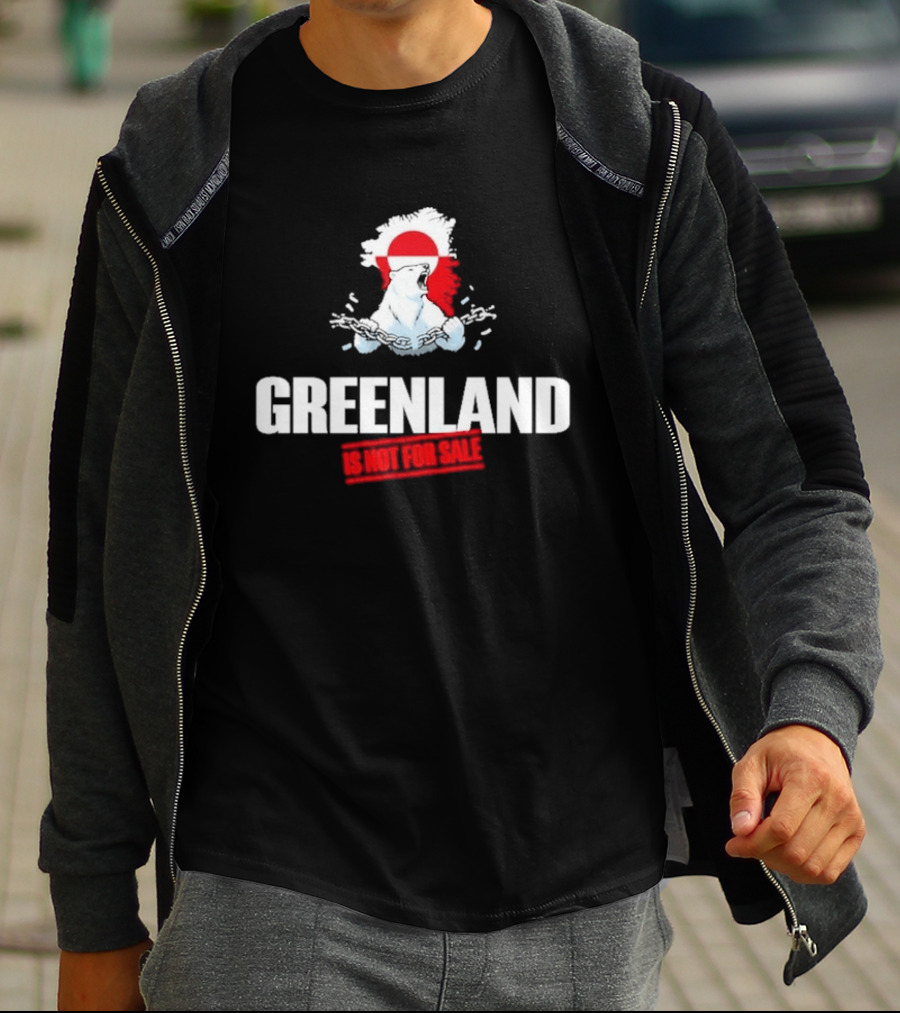 Greenland Is Not For Sale Polar Bear Art With Red Circle T-Shirt