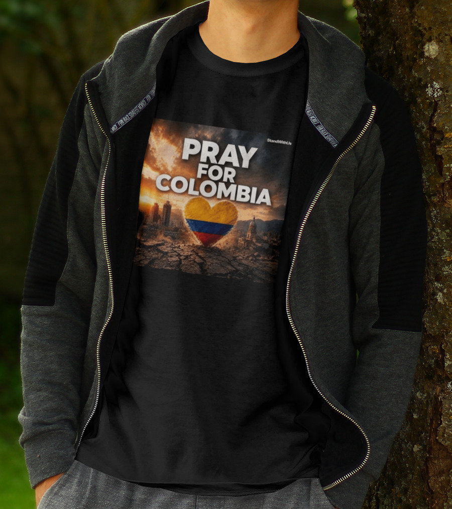 Pray For Colombia Heart StandWithUs T-Shirt