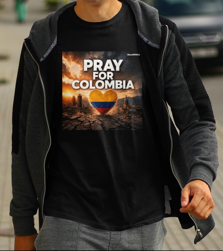 Pray For Colombia Heart StandWithUs T-Shirt