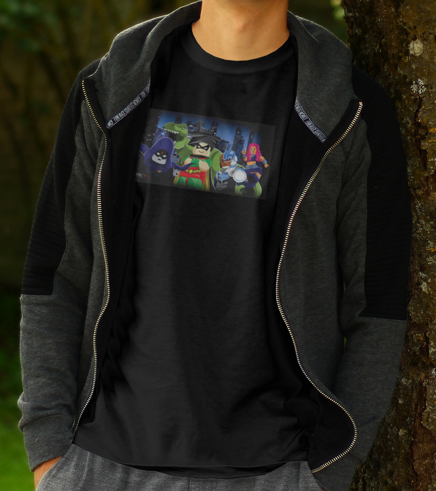 Raven Robin Cyborg Starfire Beast Boy LEGO Teen Titans DC Comics Characters T-Shirt