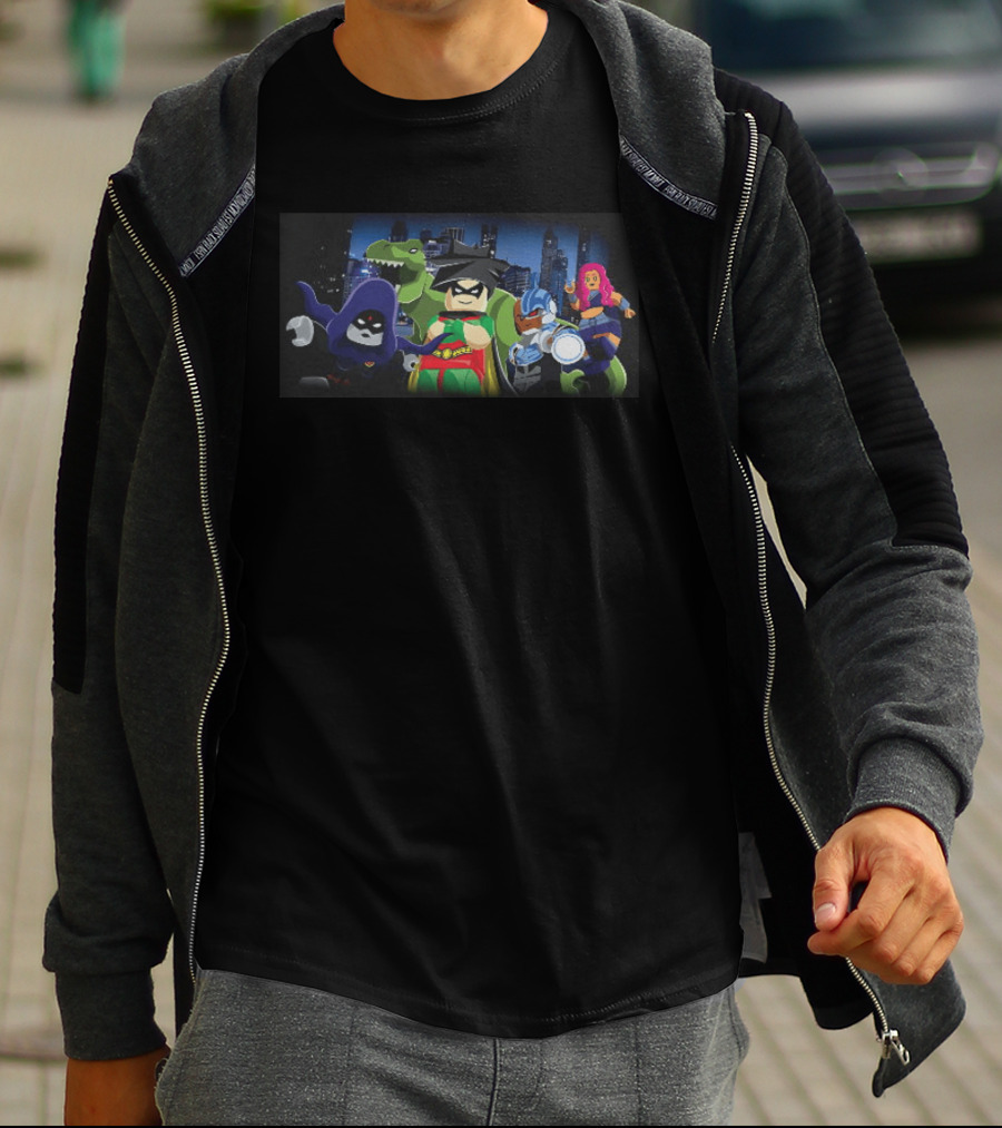 Raven Robin Cyborg Starfire Beast Boy LEGO Teen Titans DC Comics Characters T-Shirt