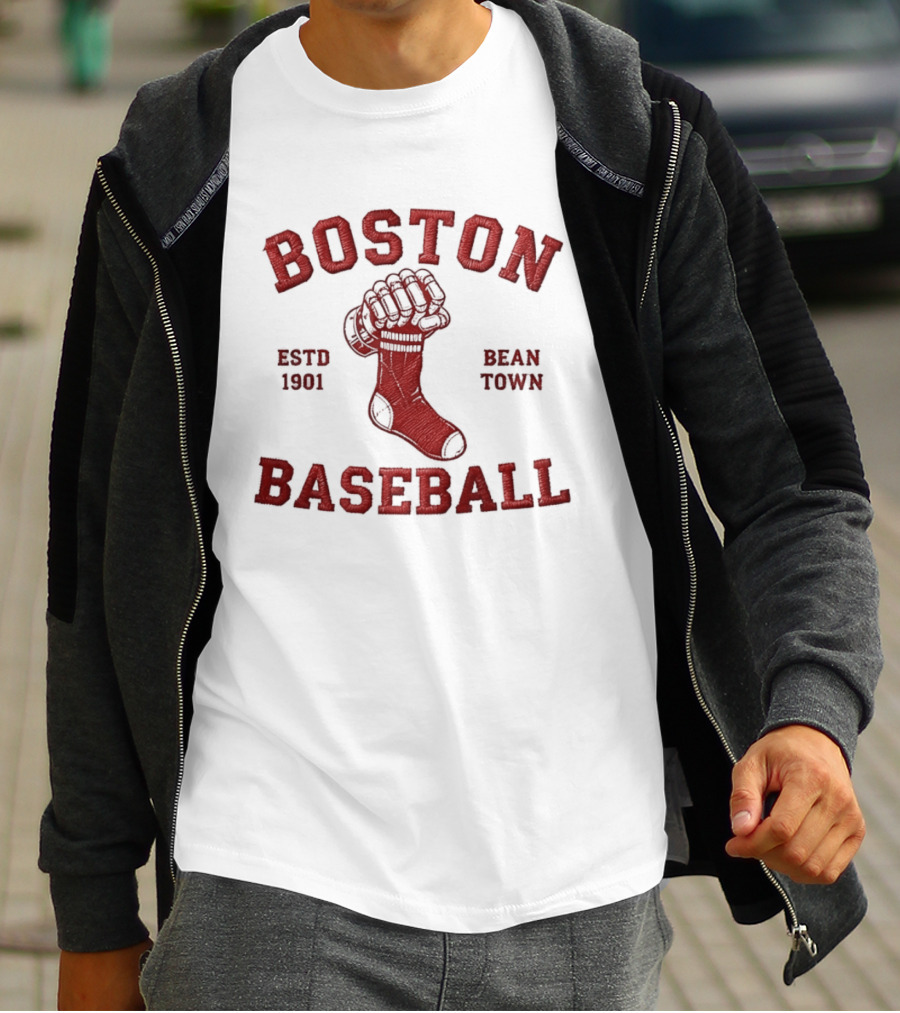 Boston Baseball Estd 1901 Bean Town Red Sock MLB T-Shirt