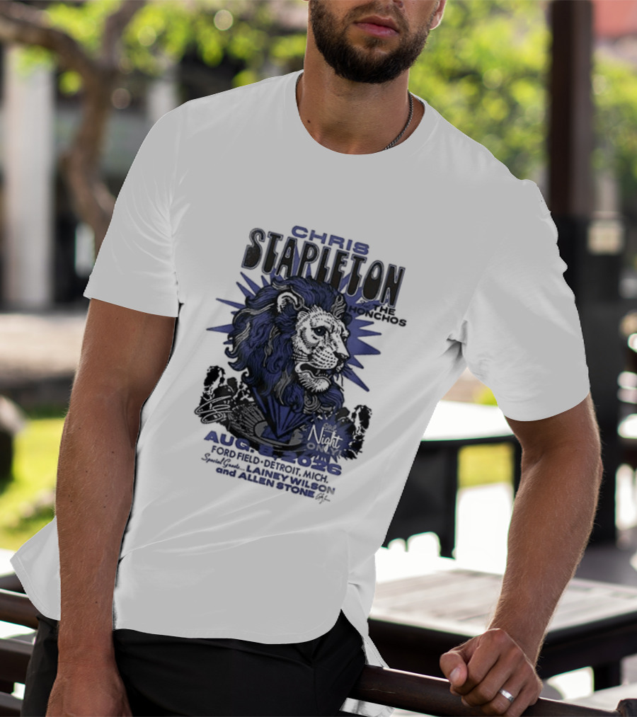 Chris Stapleton Detroit Lions August 2023 Ft The Honchos One Night Only T-Shirt