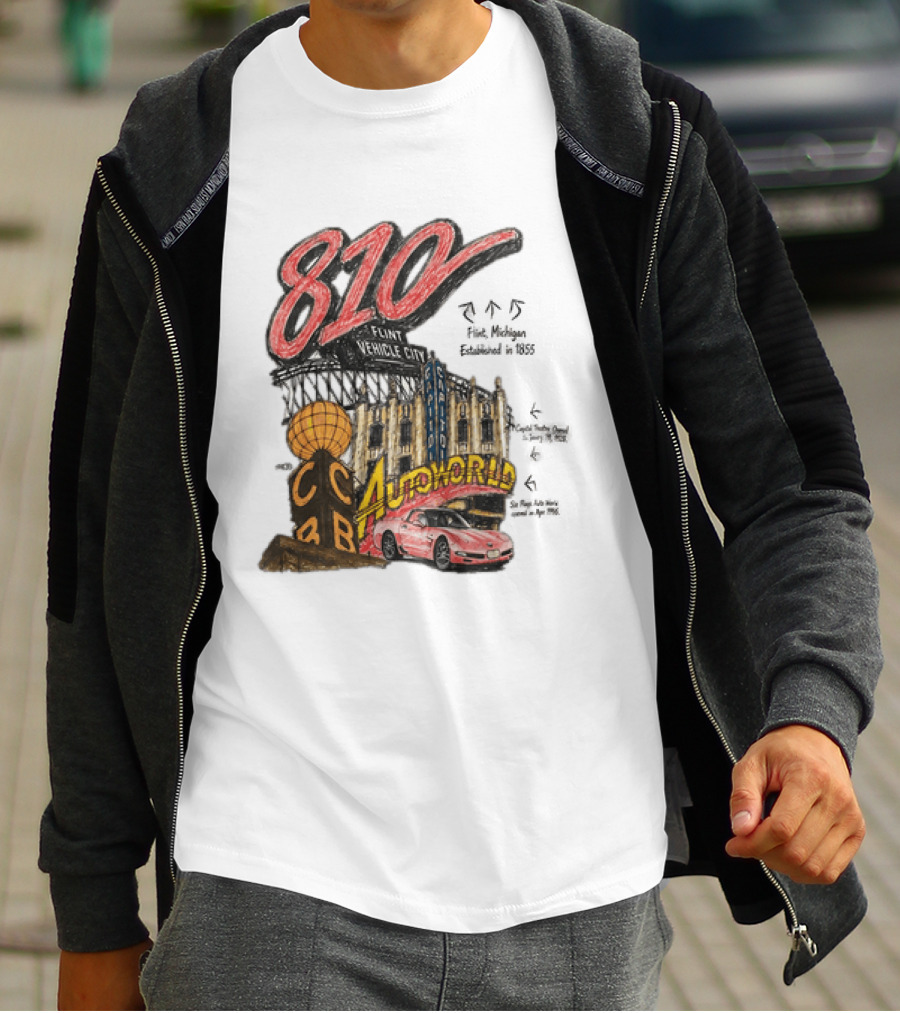 810 Flint Vehicle City Autoworld Grand Fountain Capitol Theatre McDonald's 810 Day Meal T-Shirt