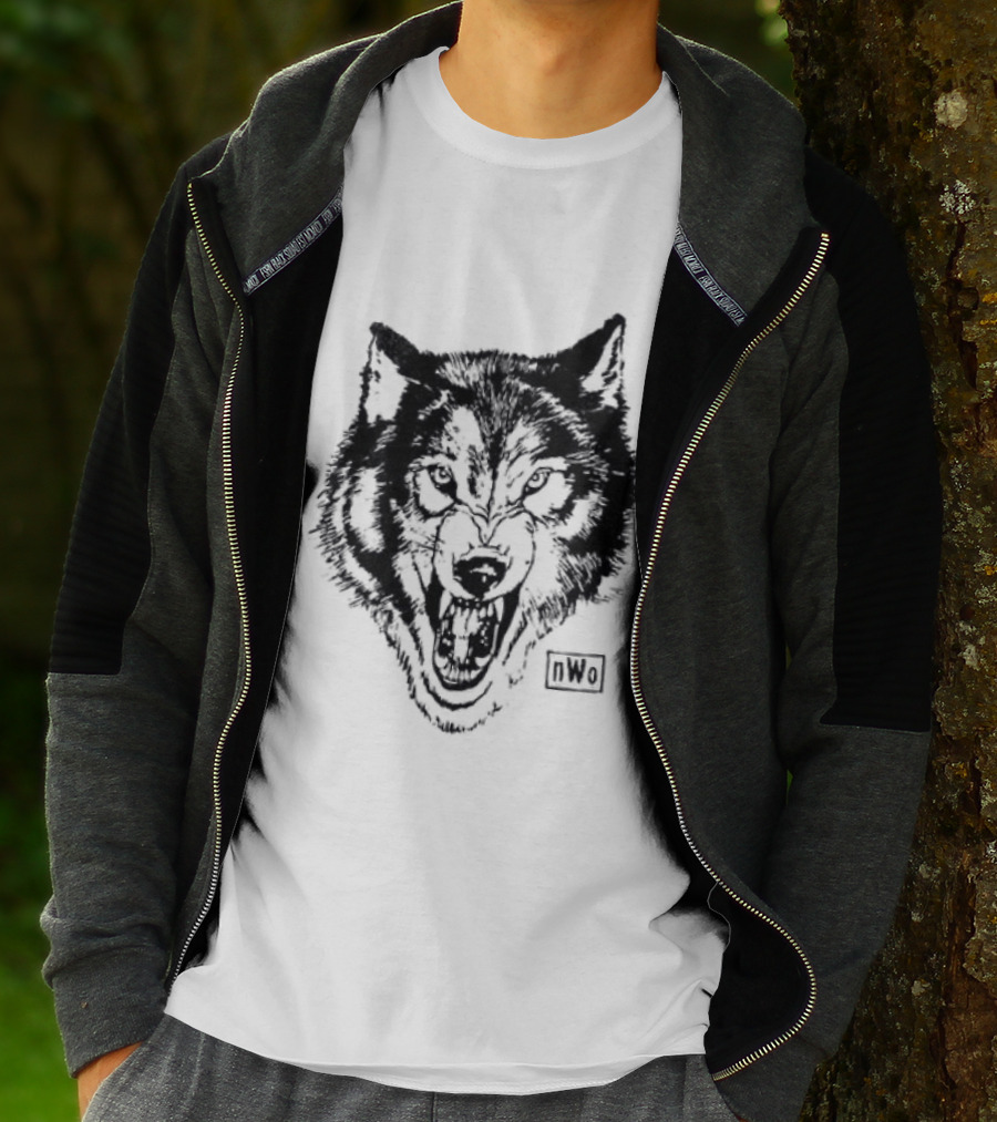 NWO New World Order Wolfpack Black Wolf Head T-Shirt