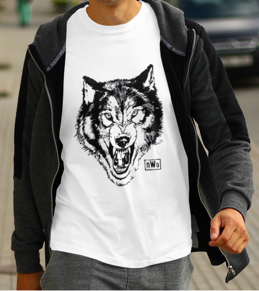 NWO New World Order Wolfpack Black Wolf Head T-Shirt