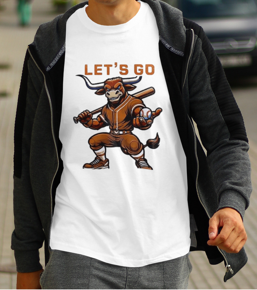 Texas Longhorns Baseball Let's Go Bull T-Shirt