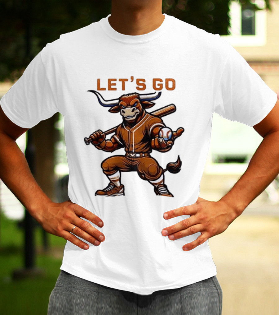 Texas Longhorns Baseball Let's Go Bull T-Shirt