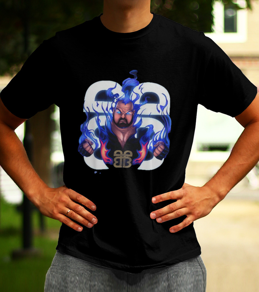 Bam Bam Bigelow WWE Flames New Jersey Devils Pro Wrestling T-Shirt