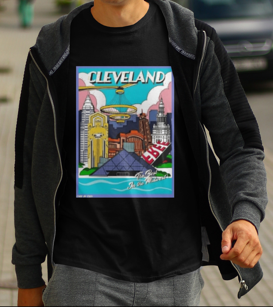 Cleveland The Best In The Midwest Only In City Skyline T-Shirt