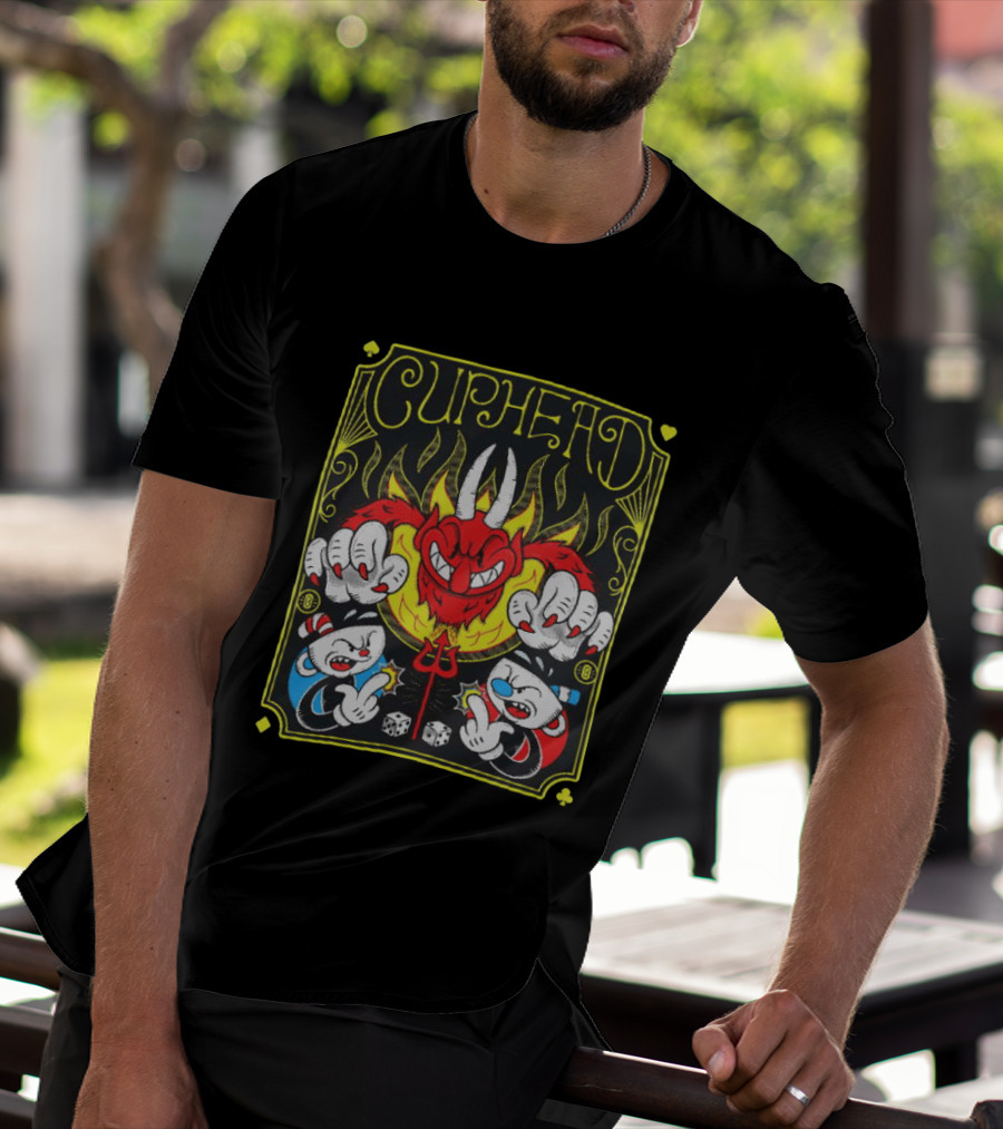 Cuphead Chogrin Devil Flames Dice Devil Characters T-Shirt