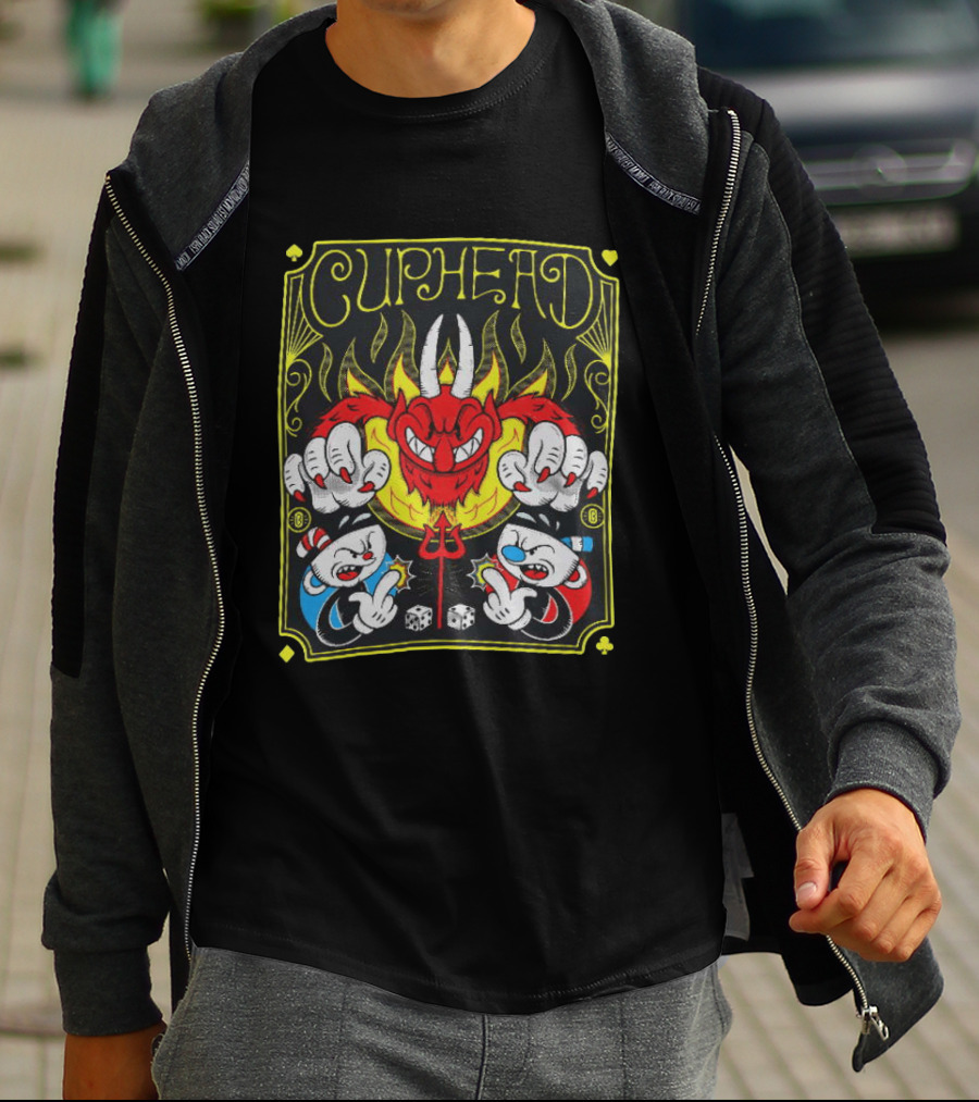 Cuphead Chogrin Devil Flames Dice Devil Characters T-Shirt