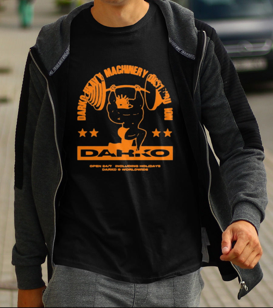 Darko Heavy Machinery Chest Pro Open 24 Hour Darko Worldwide T-Shirt
