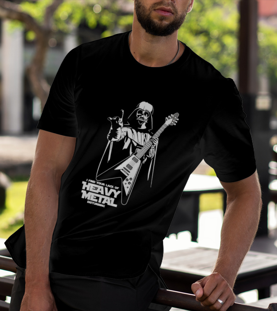 Darth Vader I Find Your Lack Of Heavy Metal Disturbing Guitar Jedi Star Wars T-Shirt