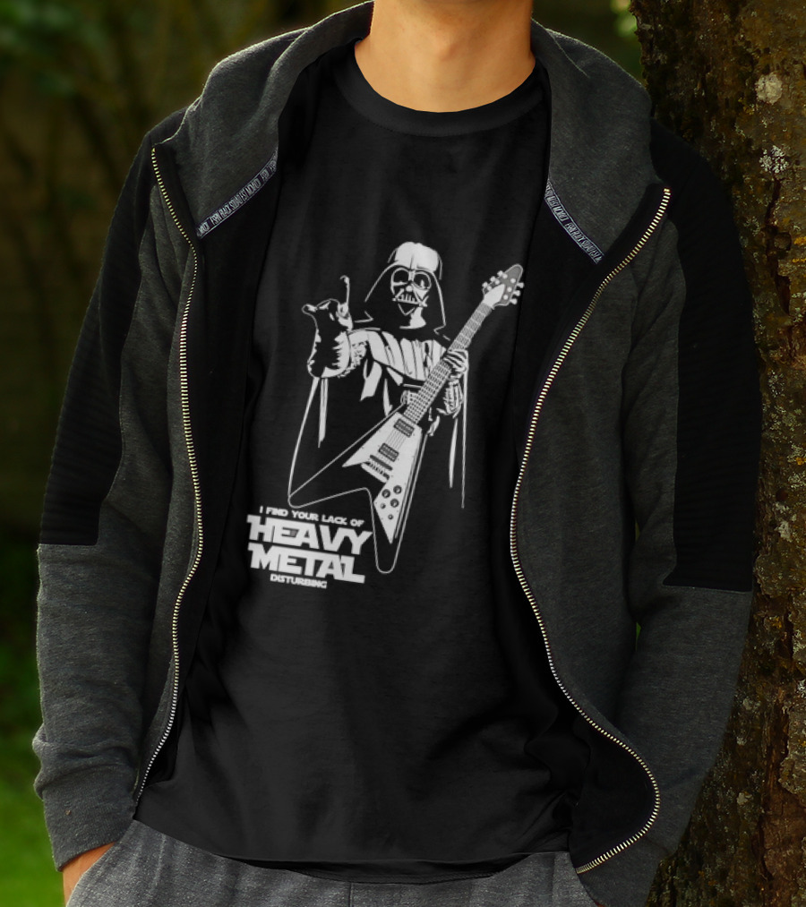 Darth Vader I Find Your Lack Of Heavy Metal Disturbing Guitar Jedi Star Wars T-Shirt