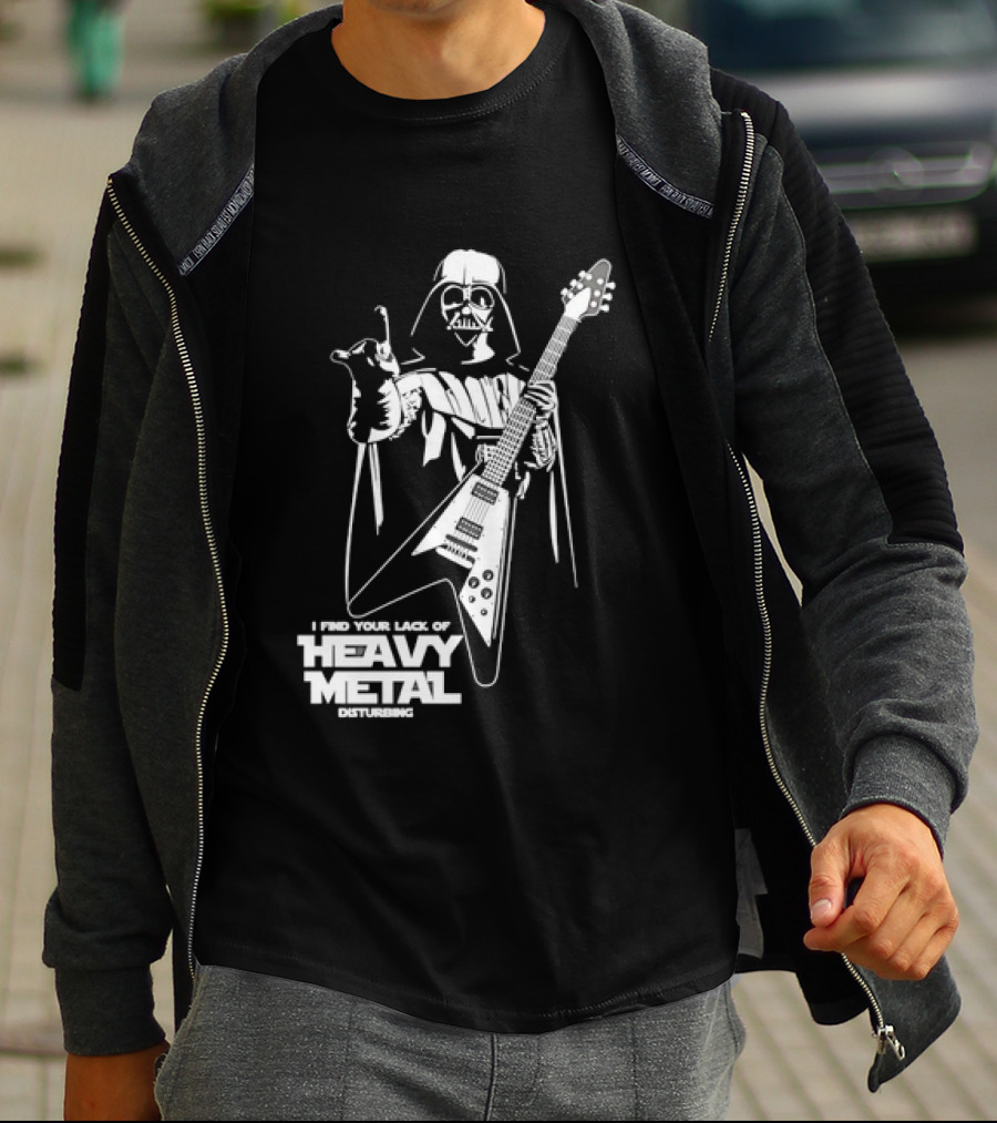 Darth Vader I Find Your Lack Of Heavy Metal Disturbing Guitar Jedi Star Wars T-Shirt