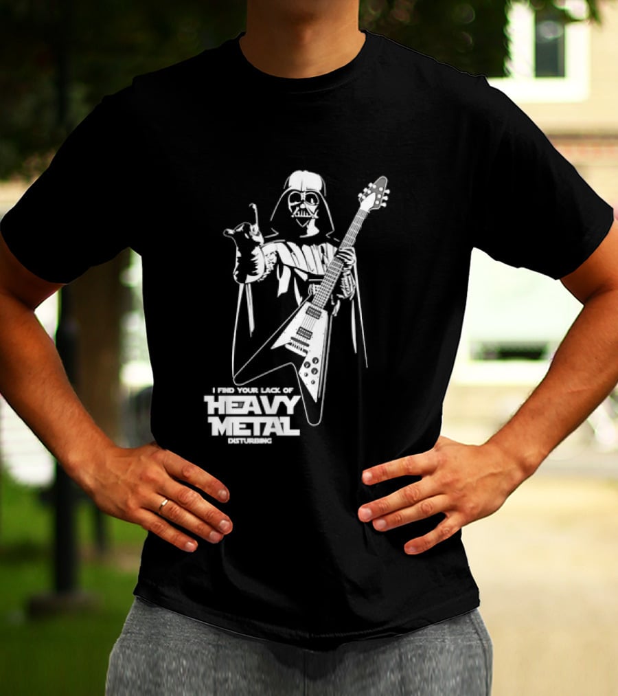 Darth Vader I Find Your Lack Of Heavy Metal Disturbing Guitar Jedi Star Wars T-Shirt