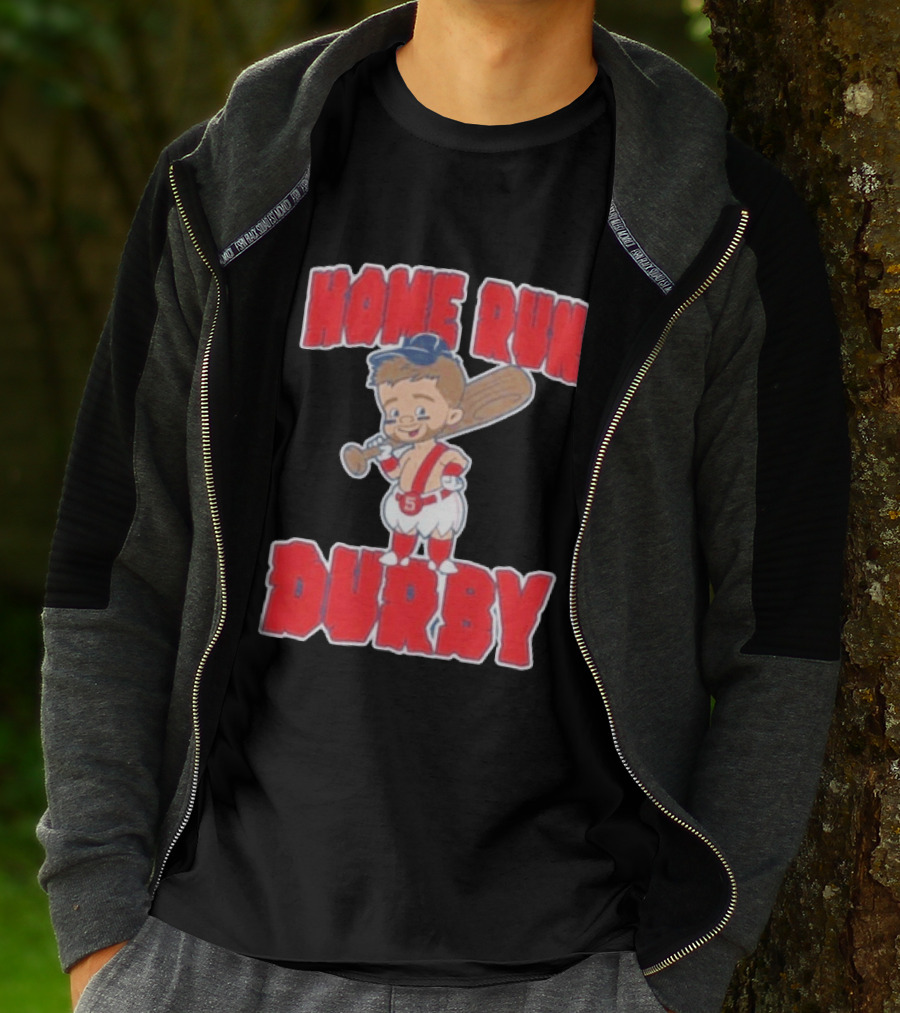 Boston Red Sox Payton Tolle Home Run Durby Cartoon Baseball Player In Red And White Uniform T-Shirt