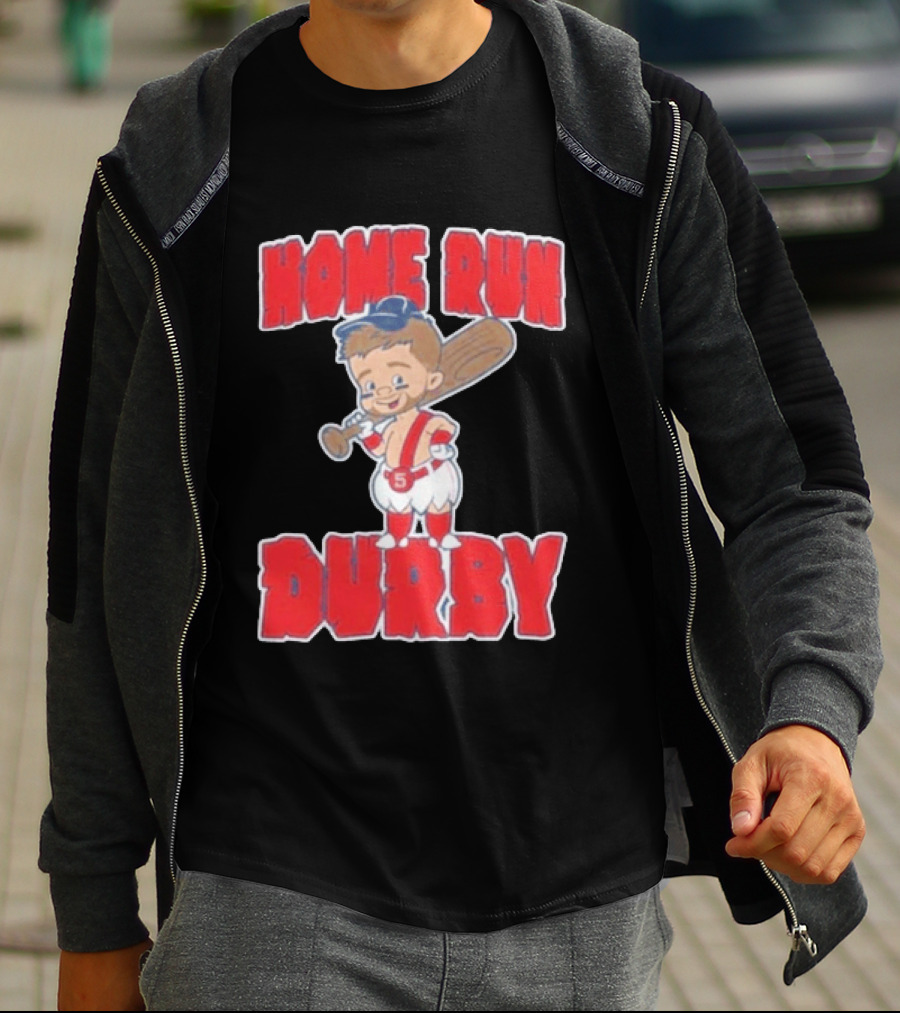 Boston Red Sox Payton Tolle Home Run Durby Cartoon Baseball Player In Red And White Uniform T-Shirt
