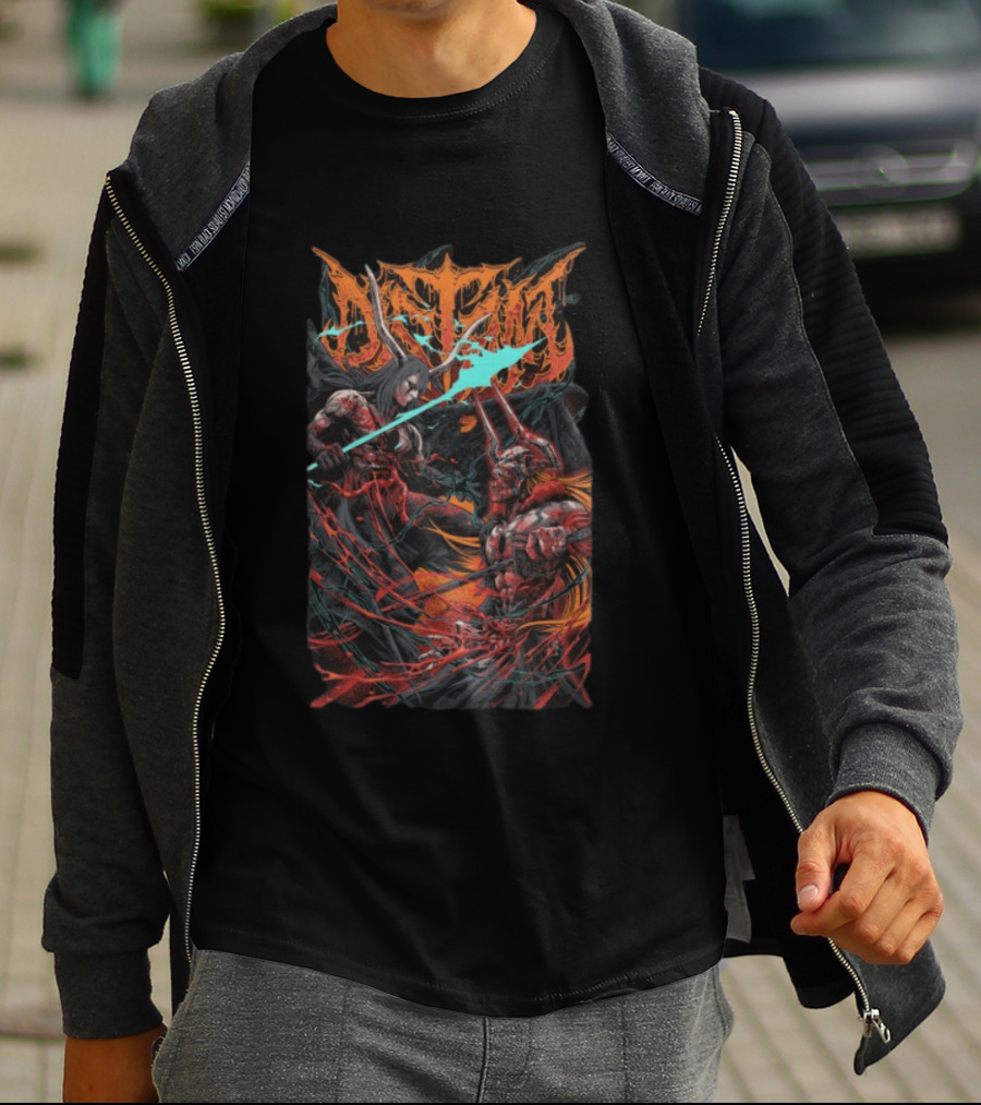 Distant Store Bleach Battle With Fantasy Horned Characters T-Shirt