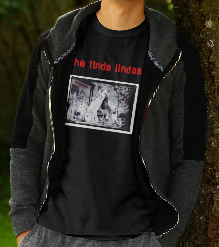 The Linda Lindas Live Performance Punk Rock Black And White Stage Scene T-Shirt