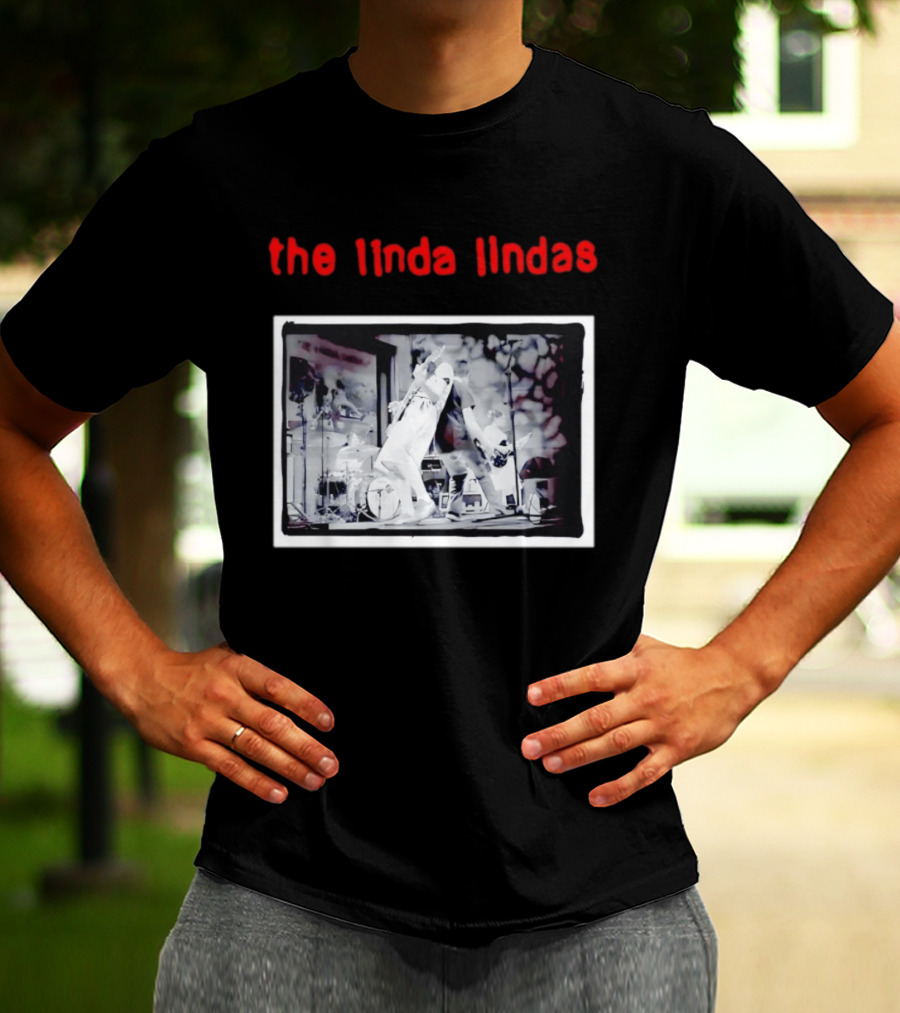The Linda Lindas Live Performance Punk Rock Black And White Stage Scene T-Shirt