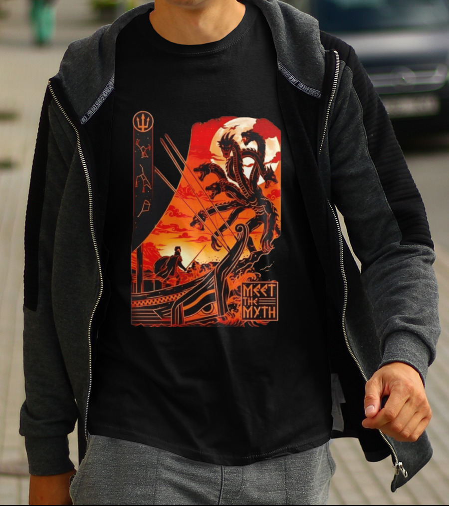 Meet The Myth Hydra Greek Mythology Hercules Dramatic Battle Scene T-Shirt
