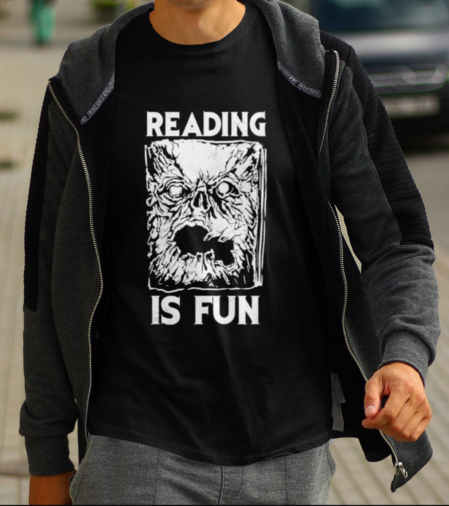Necronomicon Reading Is Fun Creepy Face T-Shirt