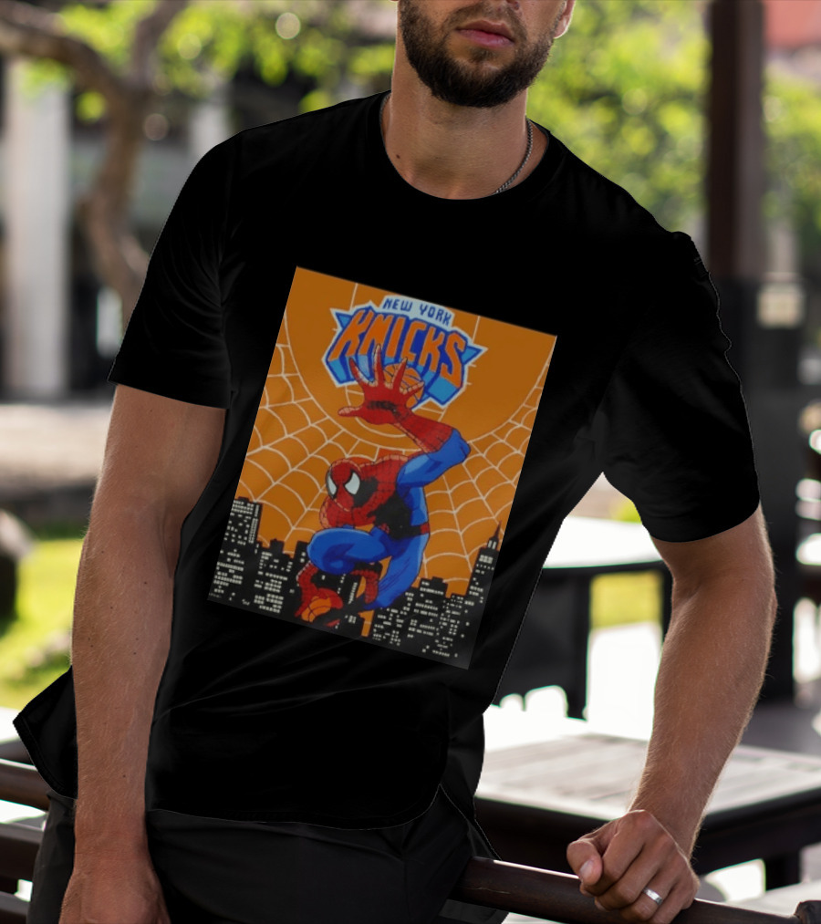 New York Knicks Spider Man Basketball T-Shirt
