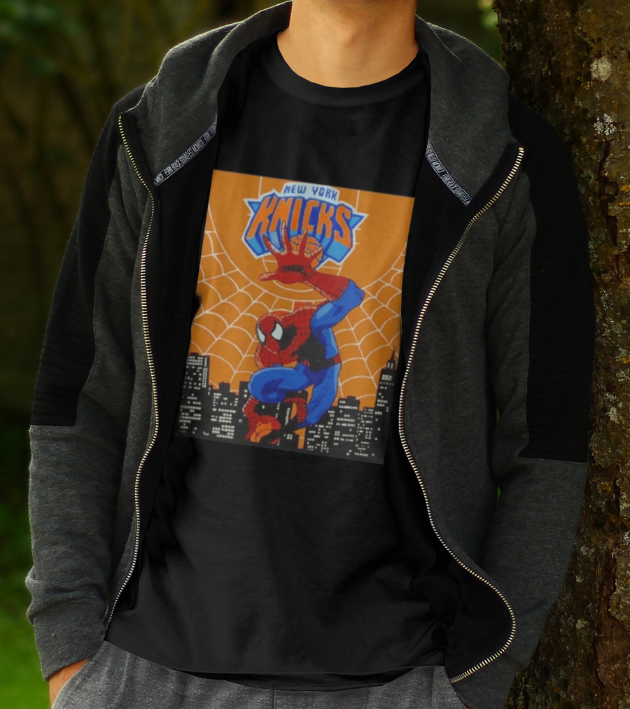 New York Knicks Spider Man Basketball T-Shirt