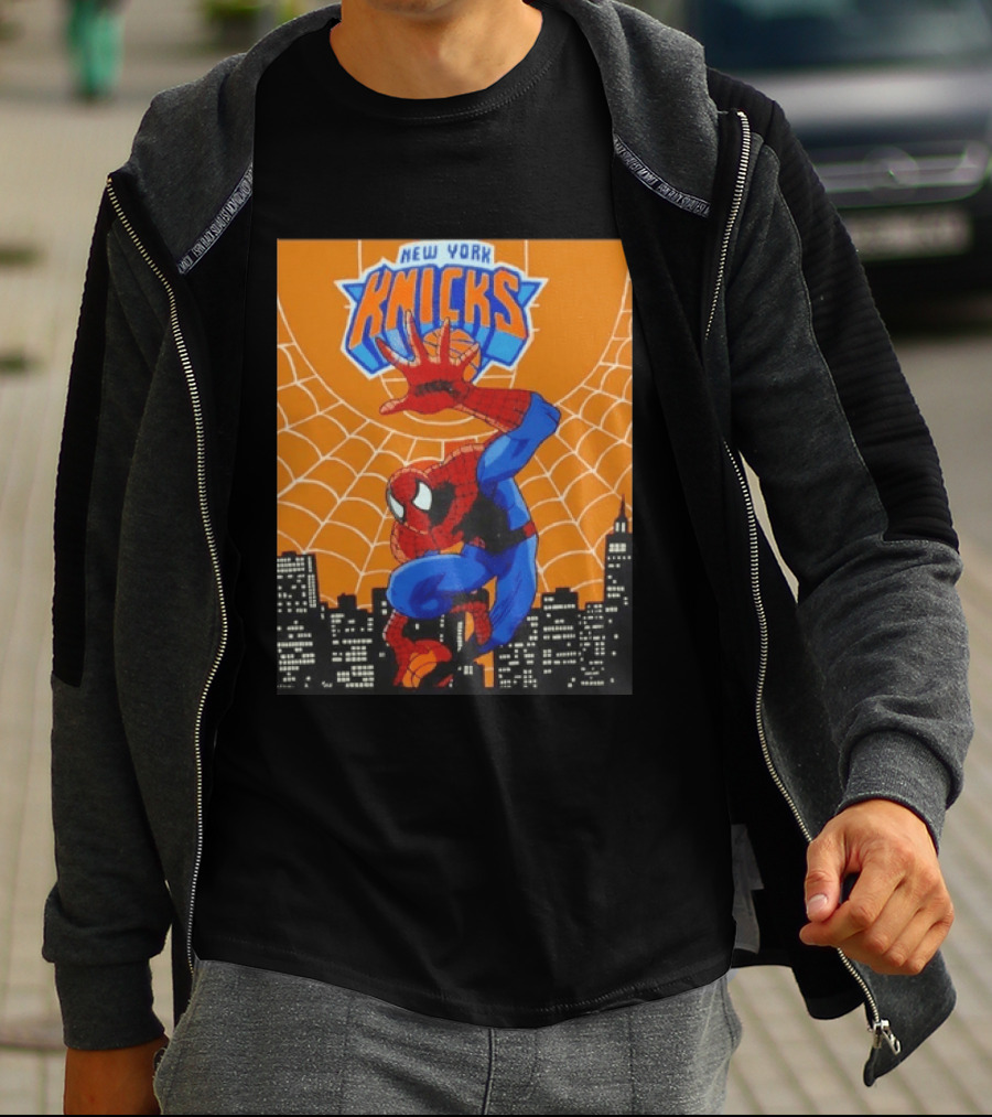New York Knicks Spider Man Basketball T-Shirt