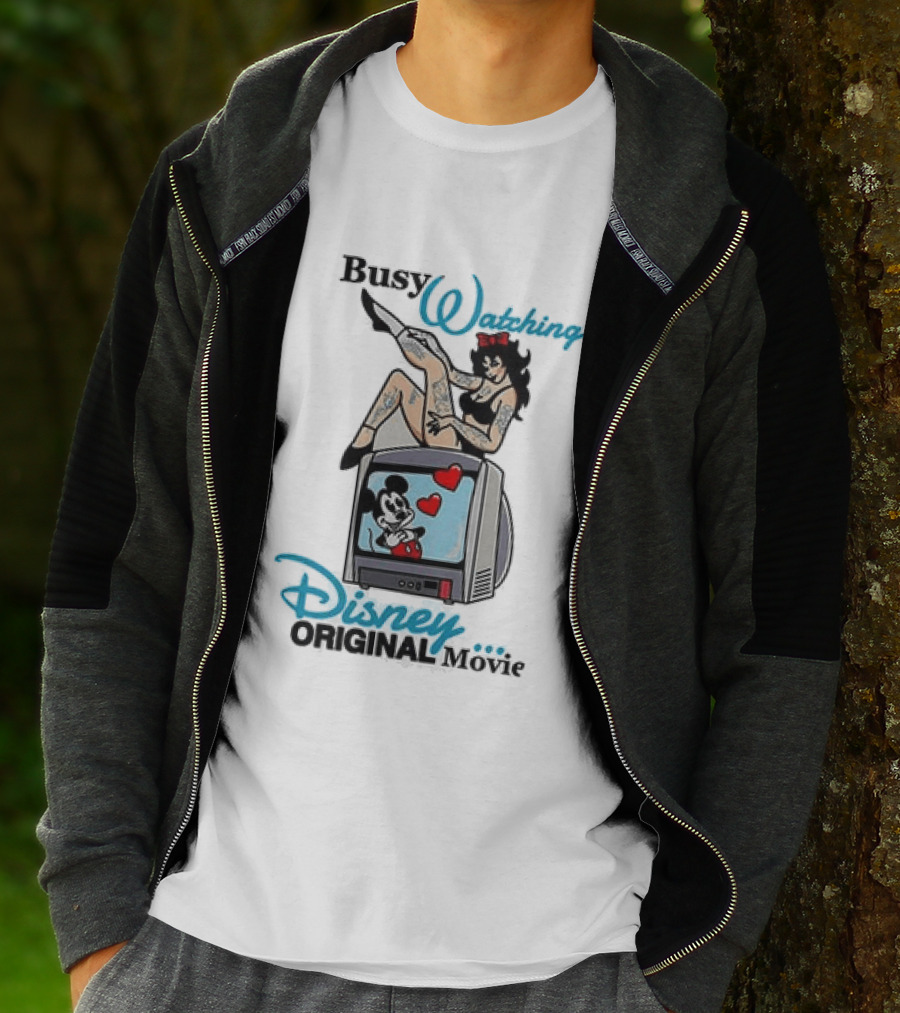 Busy Ing Disney Original Movie Retro Style With Mickey TV And Pin Up T-Shirt