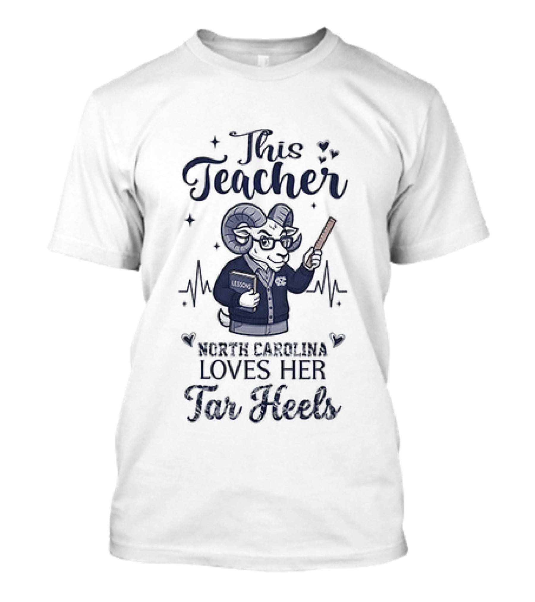 North Carolina Tar Heels This Teacher Loves Her Tar Heels T-Shirt