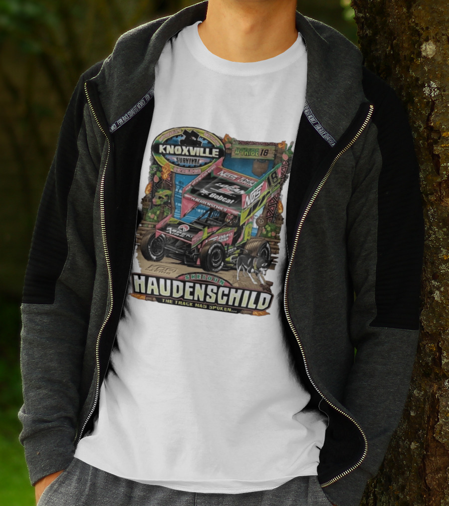 Sheldon Haudenschild Knoxville Survival Outrace Tribe 18 The Track Has Spoken NOS Energy Sprint Car Racing T-Shirt