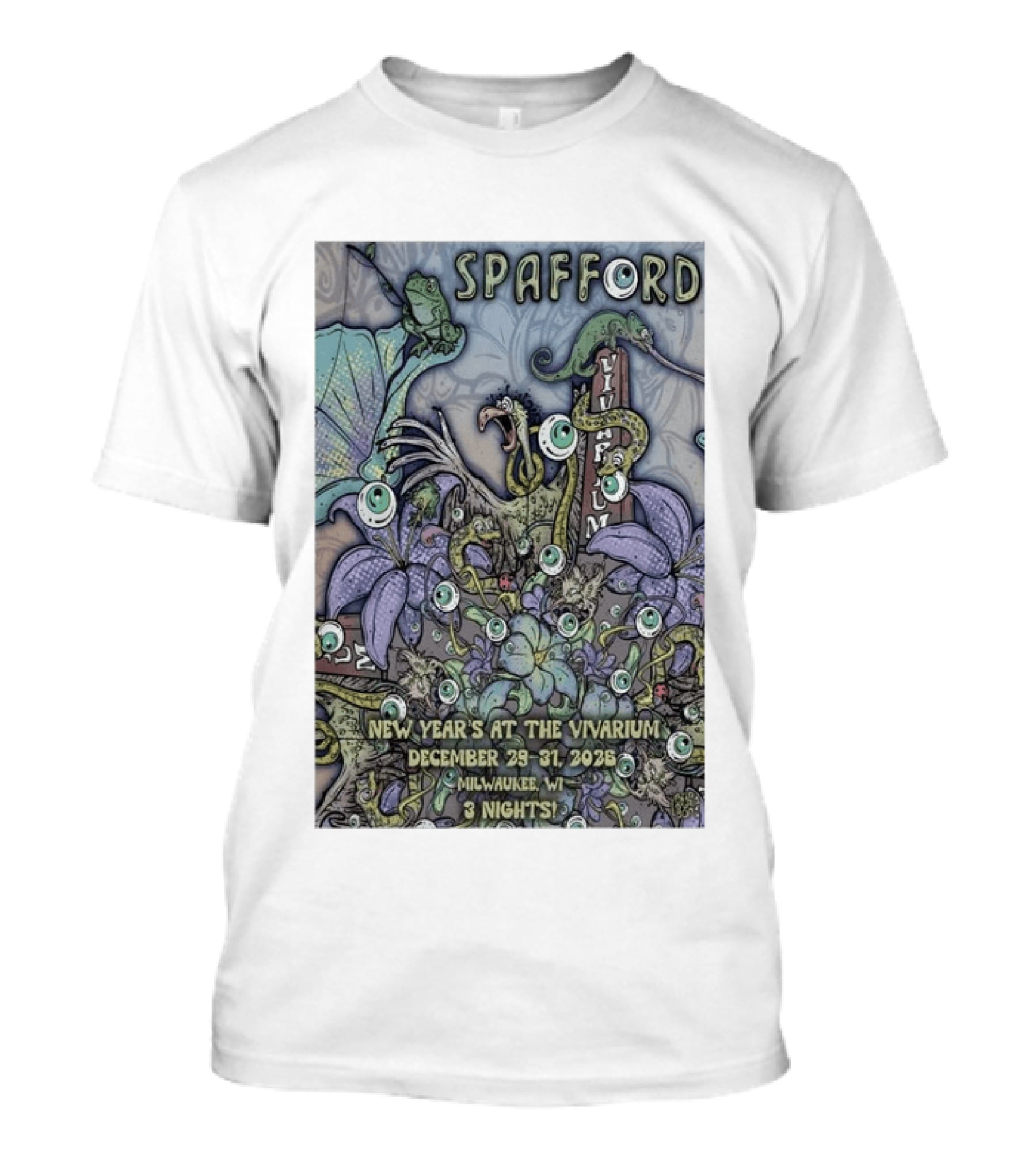 Spafford New Year’s At The Vivarium December 29 31 2026 Milwaukee WI 3 Nights T-Shirt