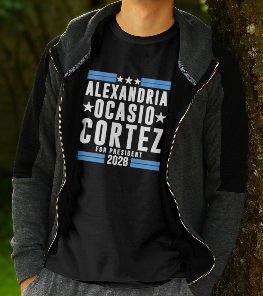 Alexandria Ocasio Cortez For President 2028 Stars Stripes Campaign T-Shirt