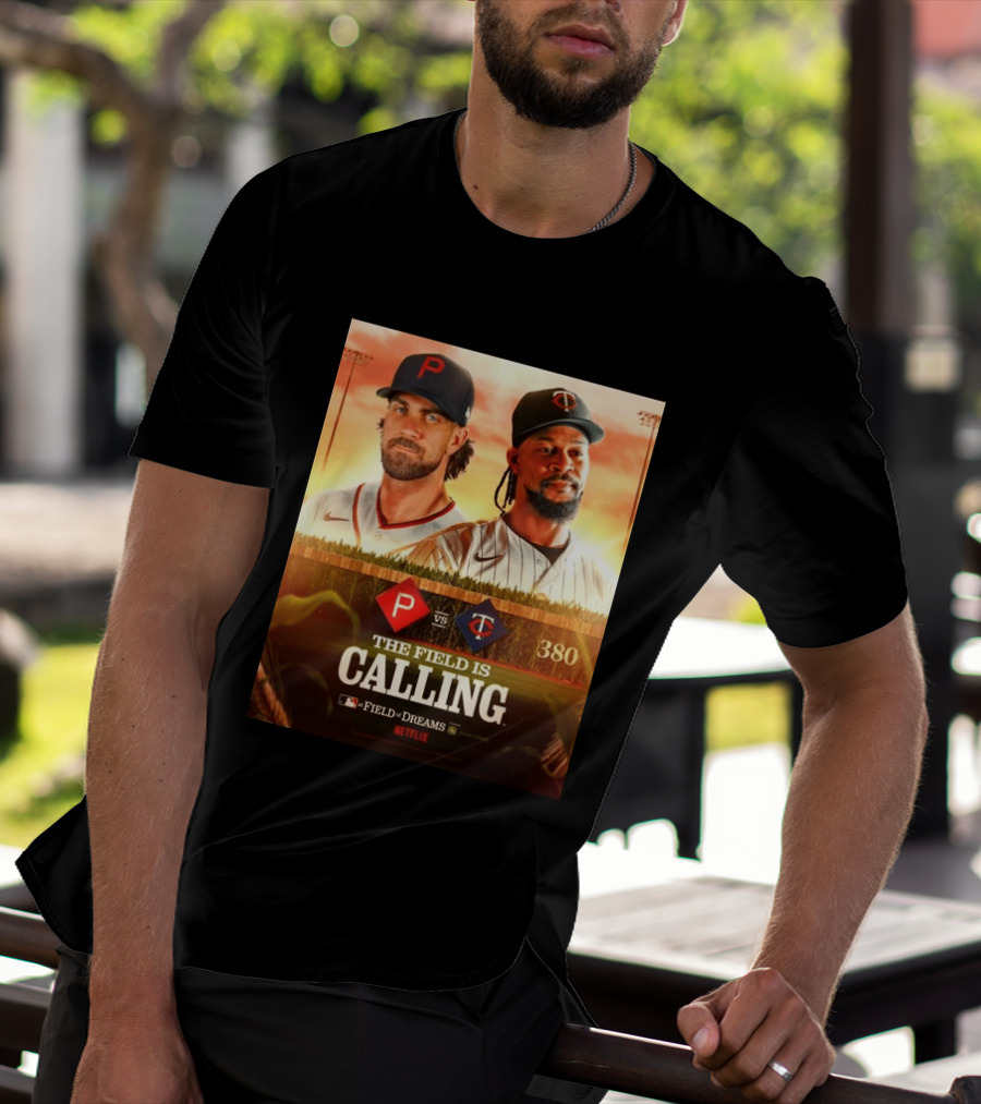 Philadelphia Vs Minnesota MLB Field Of Dreams Bryce Harper Byron Buxton Netflix 380 T-Shirt