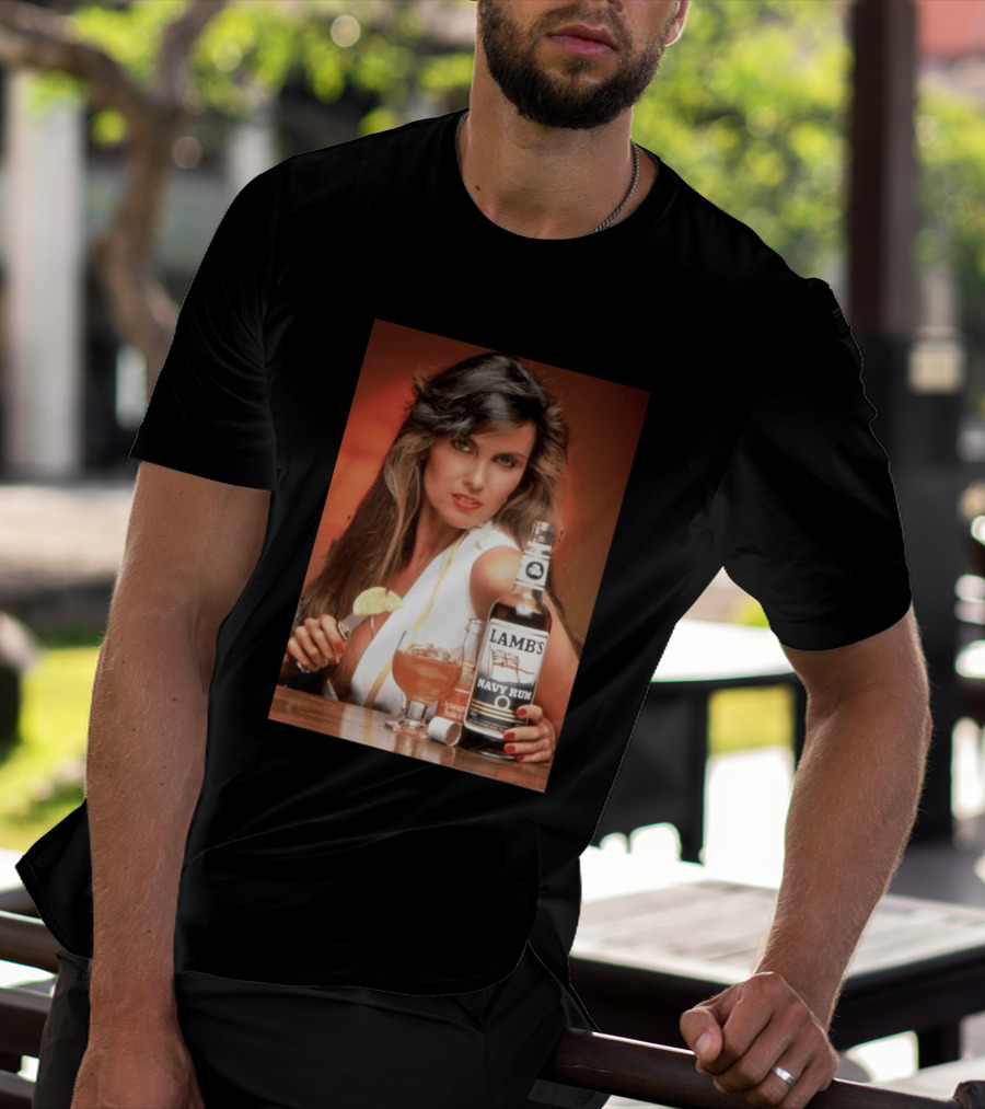 Lamb's Navy Rum Caroline Munro Orange Juice Cocktail Advertising T-Shirt