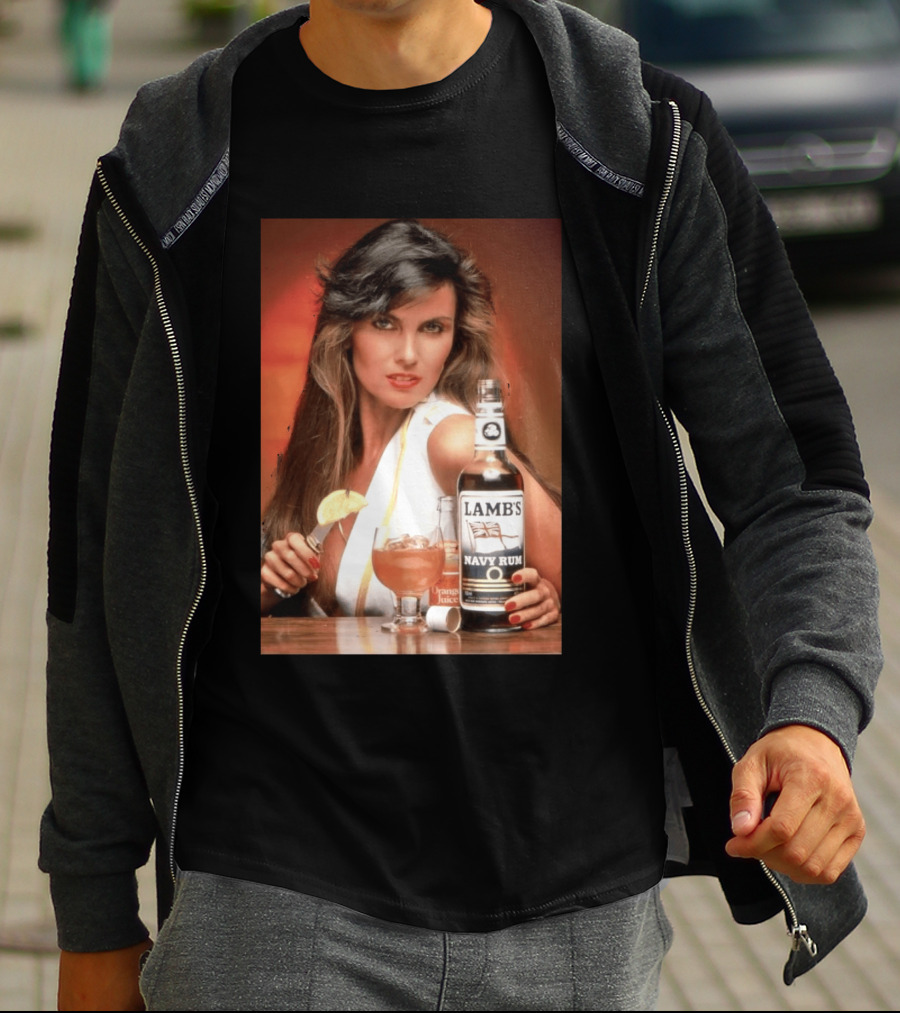 Lamb's Navy Rum Caroline Munro Orange Juice Cocktail Advertising T-Shirt