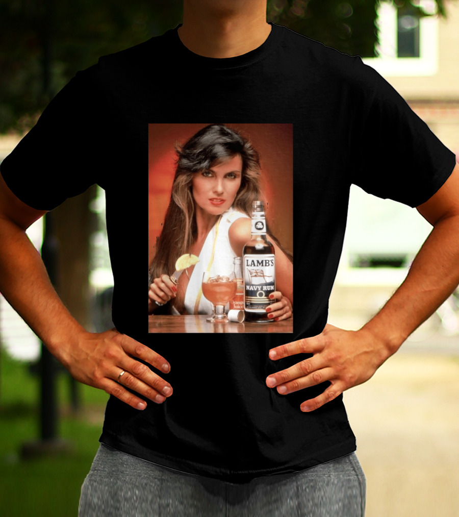 Lamb's Navy Rum Caroline Munro Orange Juice Cocktail Advertising T-Shirt