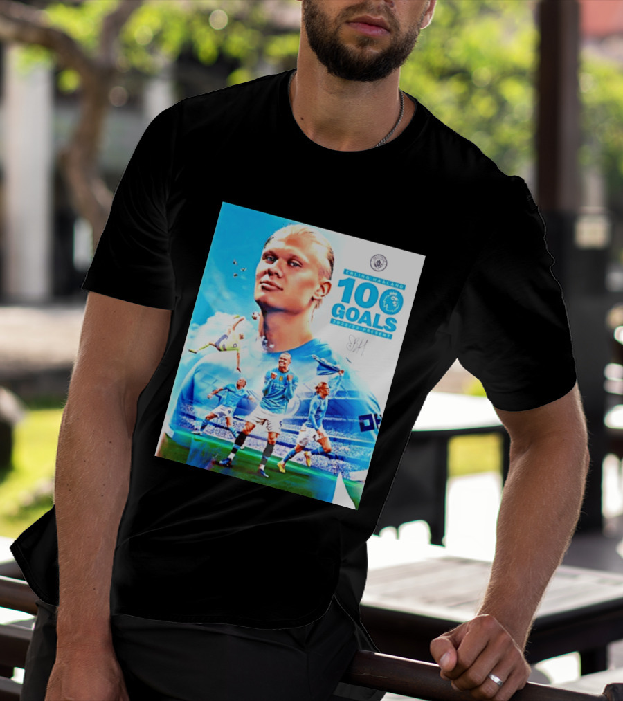 Erling Haaland 100 Goals Premier League 2022 2023 Present T-Shirt