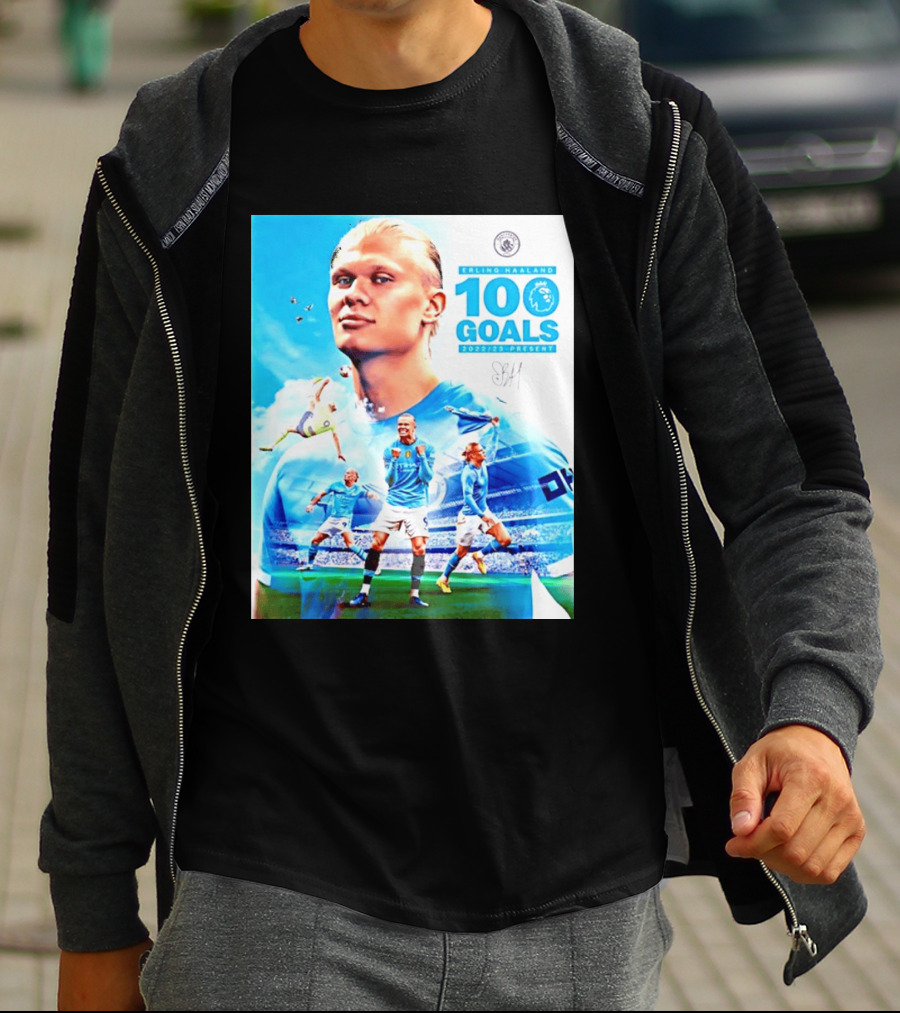 Erling Haaland 100 Goals Premier League 2022 2023 Present T-Shirt
