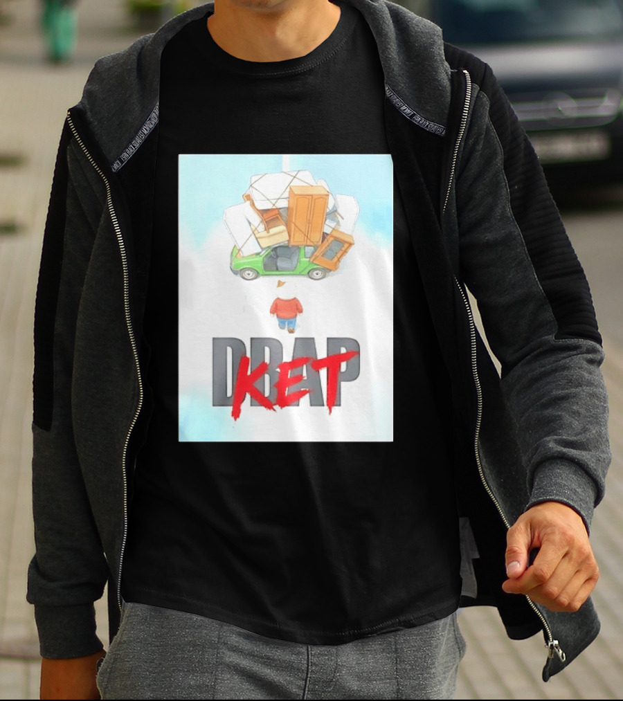Drap Ket Cat Moving Day Car Furniture Chaos T-Shirt