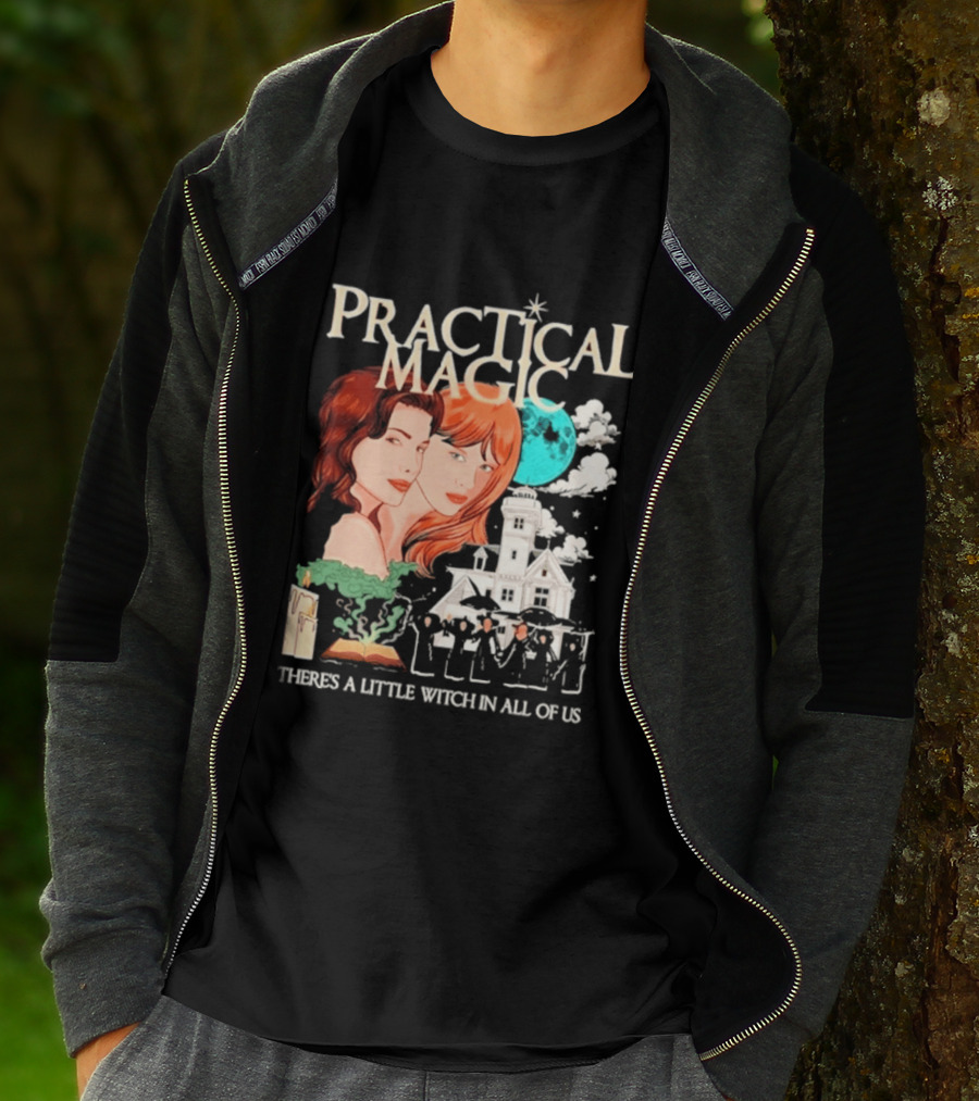 Practical Magic There's A Little Witch In All Of Us House And Moon T-Shirt