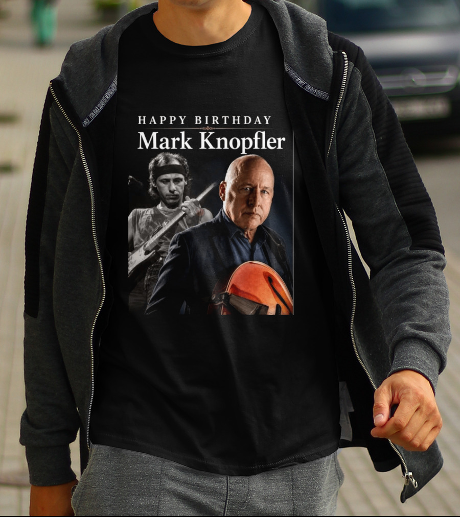 Mark Knopfler Birthday Celebration With Iconic Guitar T-Shirt