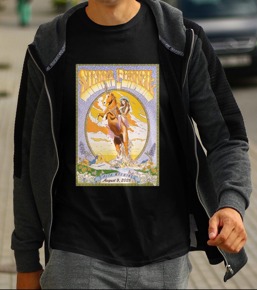 Sierra Ferrell August 9 2026 Alta Wyoming Grand Targhee Bluegrass Festival Tour Horse And Woman T-Shirt
