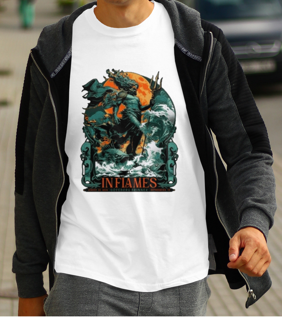 In Flames August 31 2026 Göteborg Brinner Sweden Show T-Shirt