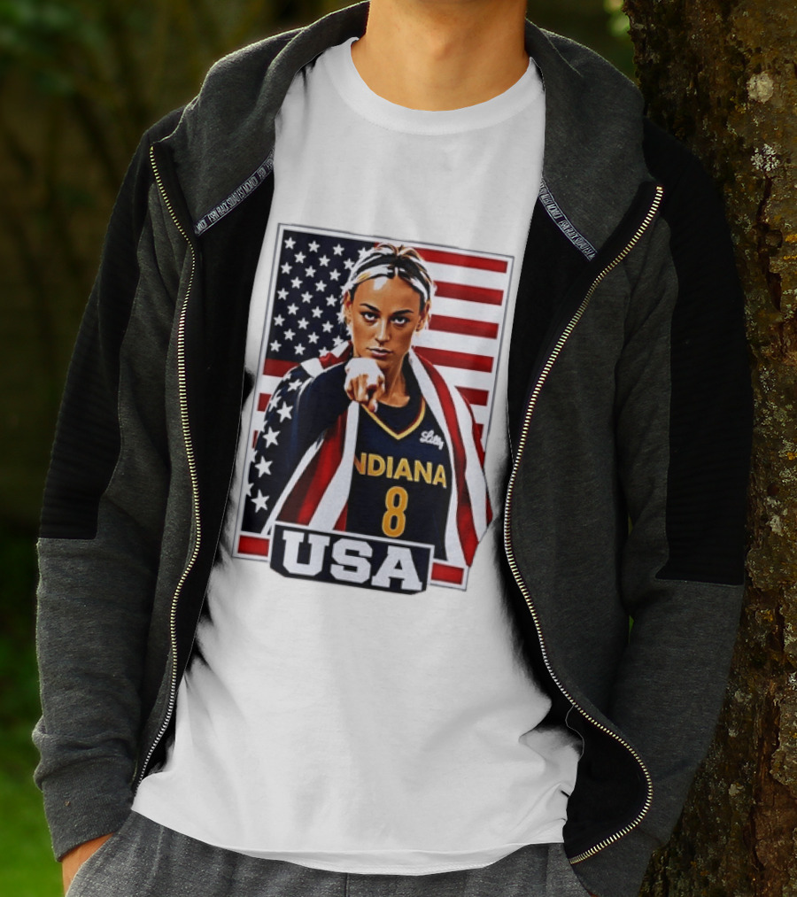 Lexie Hull Indiana Fever 8 USA WNBA Basketball Flag T-Shirt