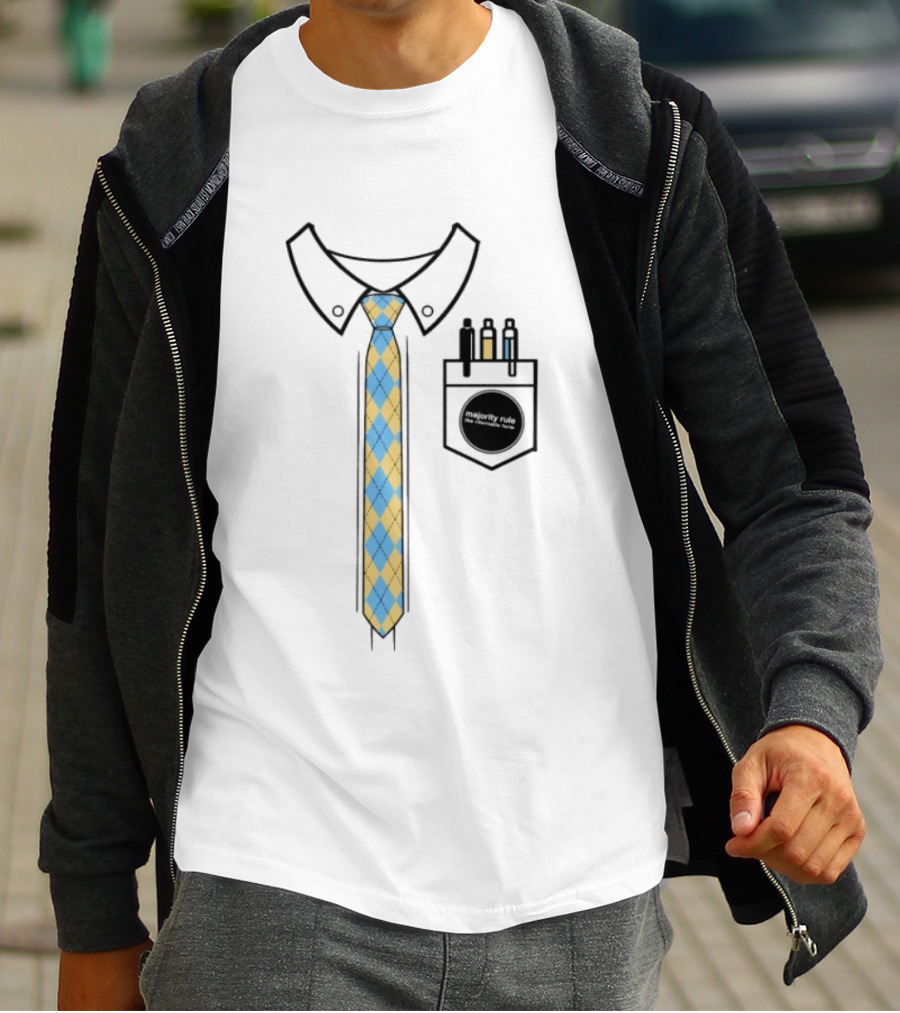 Native Estate Store Ritornello Form Tie Argyle Collar Pocket T-Shirt